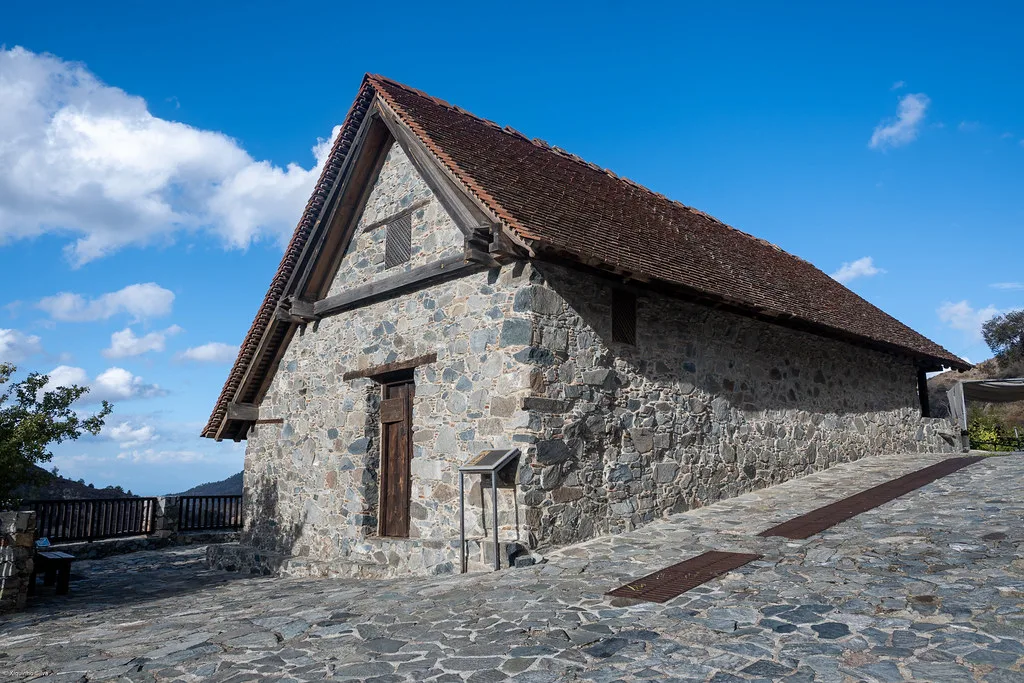 Panagia tou Moutoulla, a stone church in the Troodos foothills.