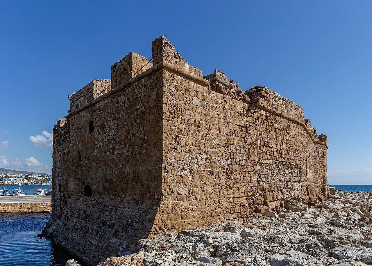 Paphos Fort at the harbour, near the archaeological park.