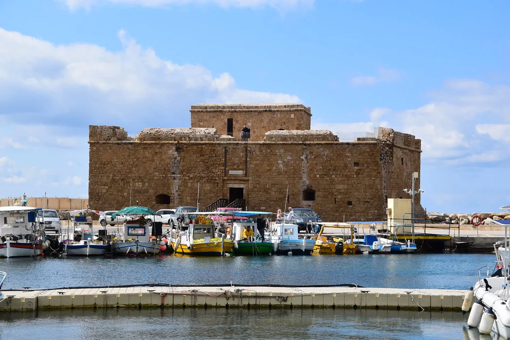 Paphos harbour and castle.