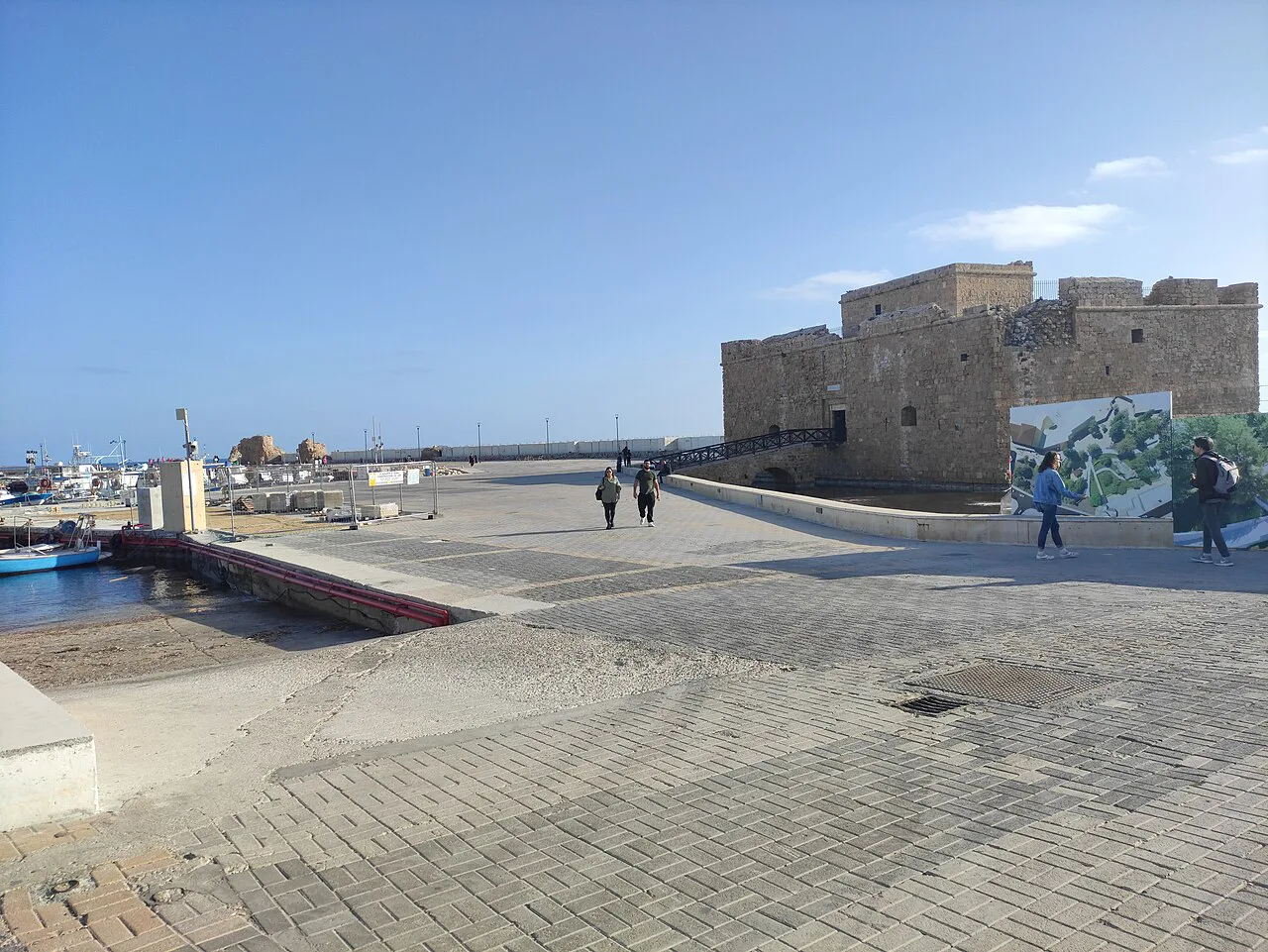 Paphos Castle and Paphos Marina.