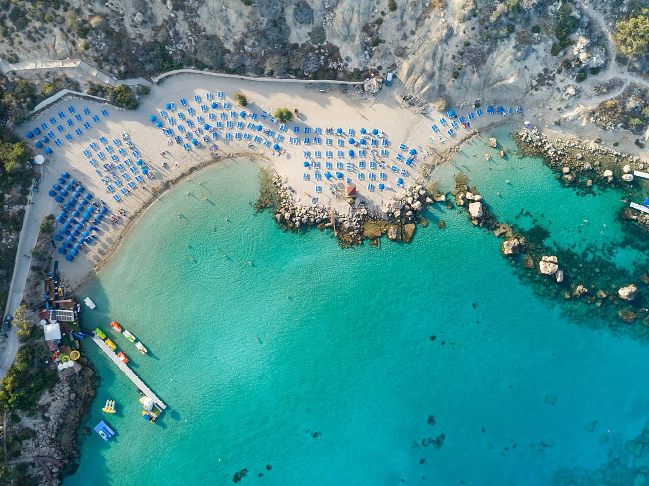 Konnos Beach from above, near Protaras.