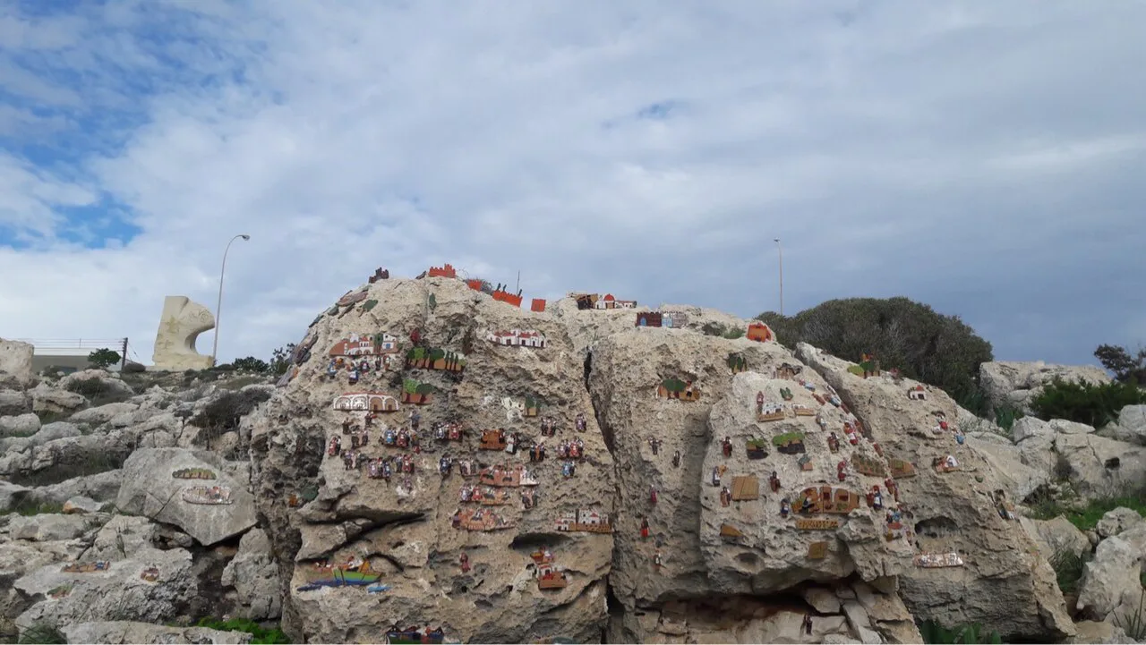 A decorated rock at Ayia Napa Sculpture Park.
