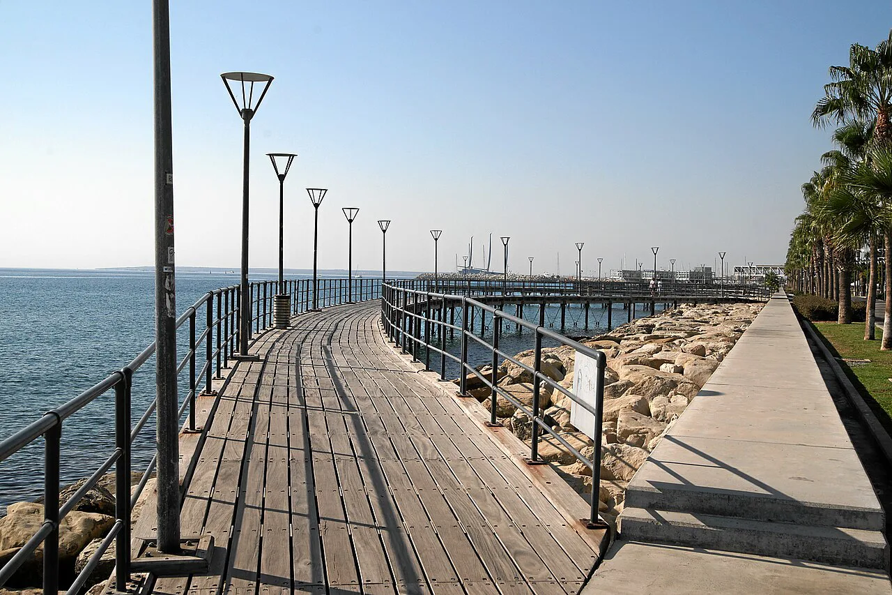 Seafront promenade and pier at Limassol.