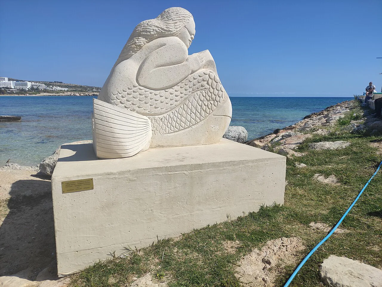 Mermaid sculpture at Ayia Napa harbour.