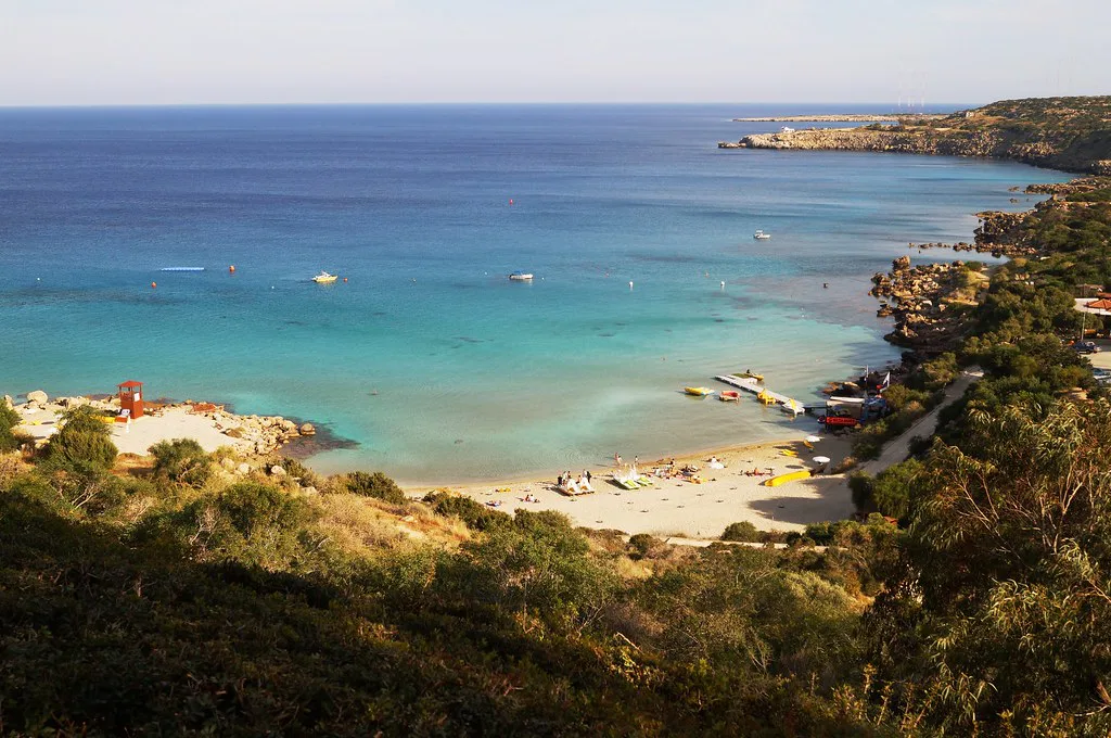 Konnos Bay seen from the cliffs near Protaras.