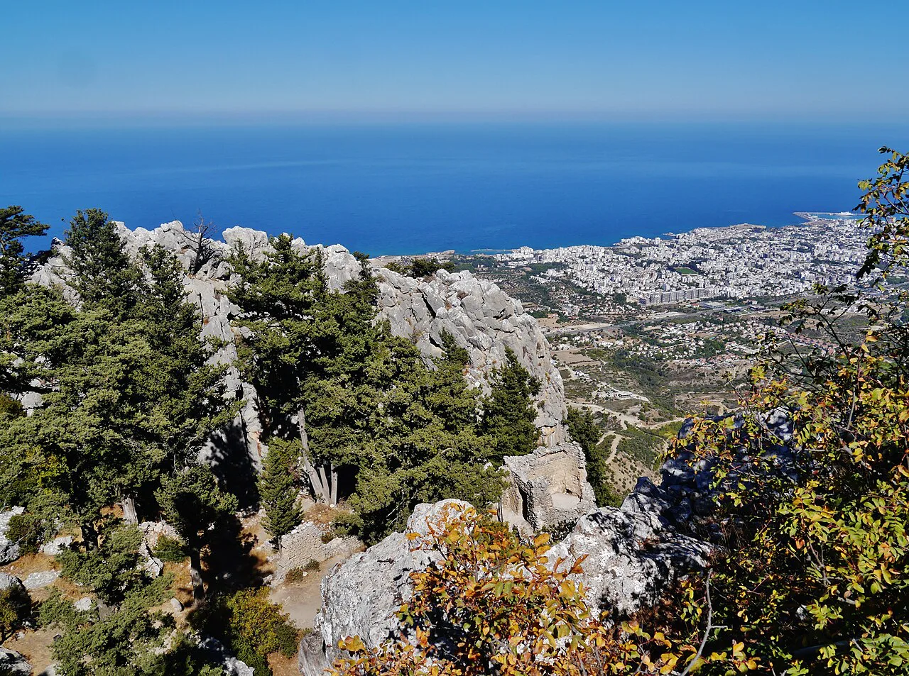 View of Kyrenia from St Hilarion Castle.