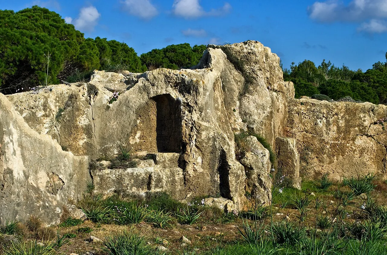 Rock-cut tombs at the Tombs of the Kings, Paphos.