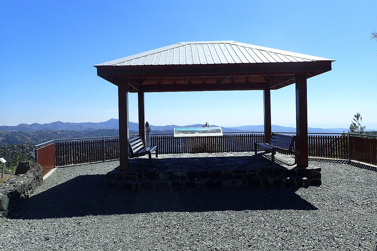 Viewing shelter at Troodos Botanical Garden.